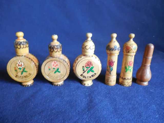 LOT DE 6 FLACONS BOIS huiles parfumées Bulgare