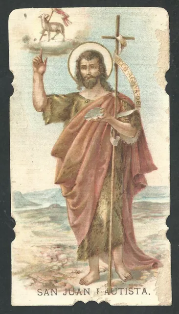 Estampa antigua de San Juan Bautista andachtsbild santino holy card santini
