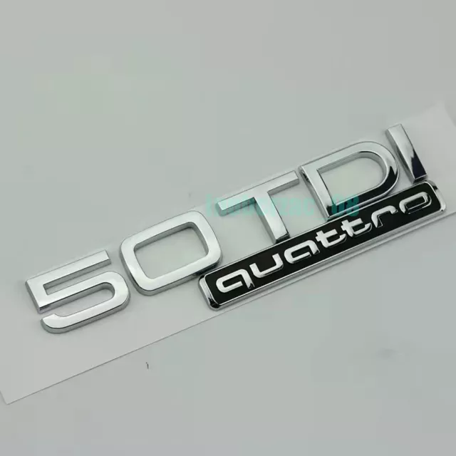 Für Audi 50 TDI quattro Schriftzug Embleme Aufkleber Logo Flache Badge Auto NEW