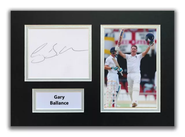 Gary Ballance Hand Signed A4 Mounted Photo Display - Cricket Autograph England