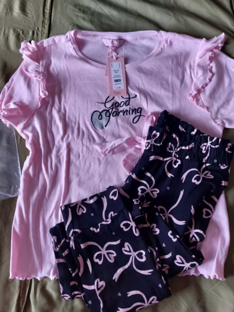 Boux Avenue Ladies Pink & Black Pyjamas. Size 12 BNWT