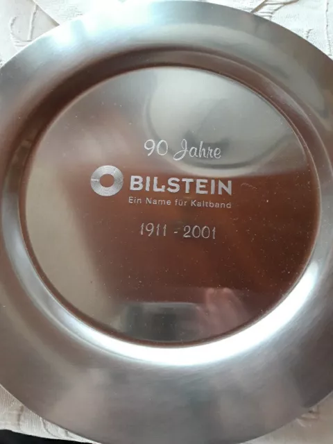 Jubiläungs Teller 90 Jahre Bilstein 1911- 2001 Gewicht 524gr. Durchmesser 32cm.