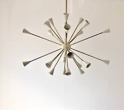 Mid Century Style 24 Lights Sputnik Chandelier Decorative Brass Painted Lighting