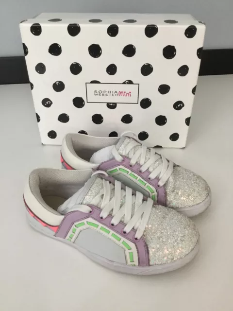 Sophia Webster Kids Girls Shoes Low Top Riko Sneakers Trainers Size Uk 2 Eu 34