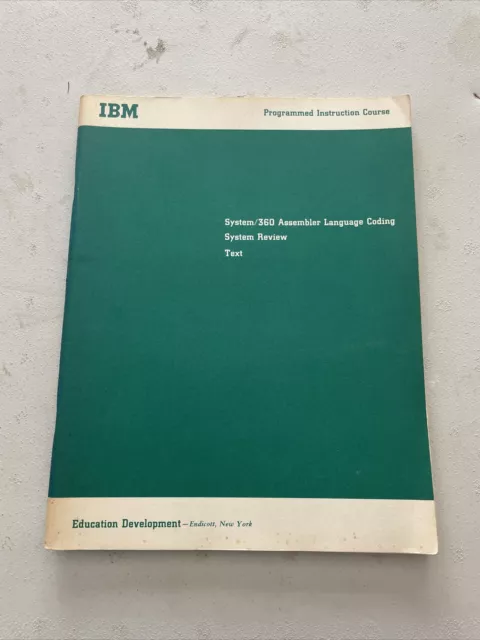 Vintage ibm computer 360 assembler language coding manual guide
