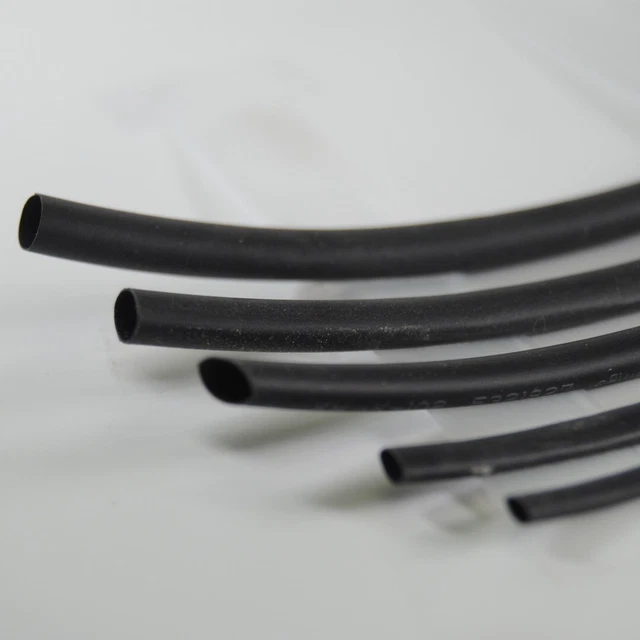 Guaina termorestringente a tubo termoretraibile nero diametro 2-1 mm per cavi