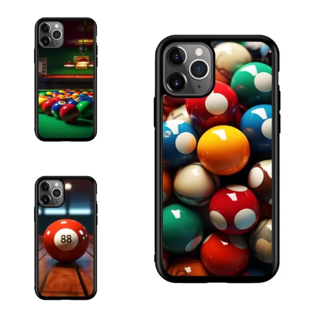 colorful group billiards ball For iPhone 14 15 Pro X XS Max Plus Tough Case