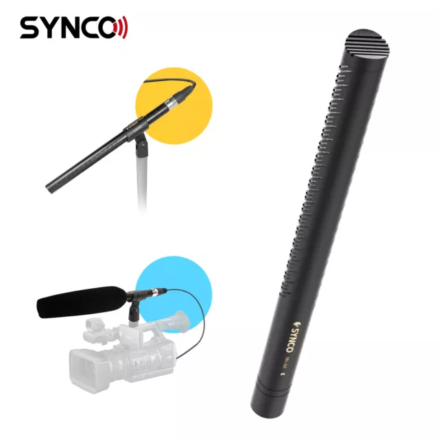 SYNCO D2 XLR Shotgun Condenser Microphone of Brass Body for Interview Recording