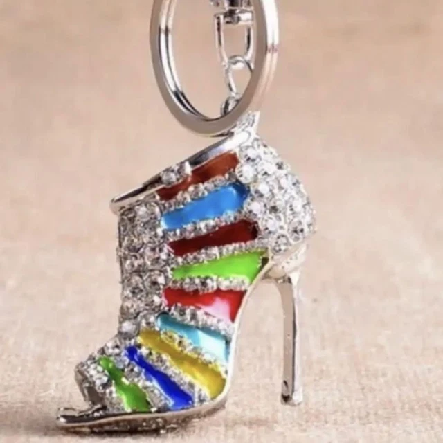 Follow High Heel Shoes Keychain Women Handbag