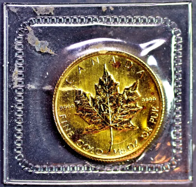 1983 SOLID PURE GOLD MAPLE LEAF! 1/10 Troy Ounce $5 DOLLARS from CANADA!
