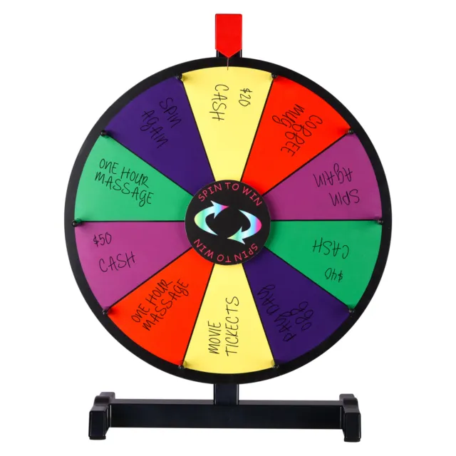 15" Prize Wheel Fortune Spin Game Tabletop Kids Talent Enlighten Party Tradeshow