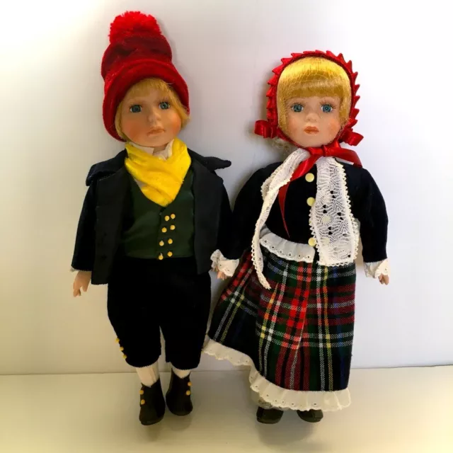 Heritage Signature Collection Porcelain Eric and Eva Ski Dolls