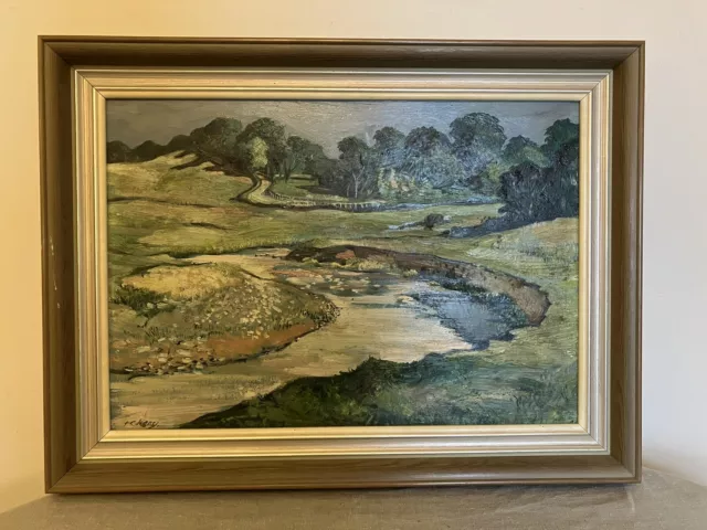 Beautiful Original Painting Oil on board "Dane Valley" Cheshire by D C KEAY