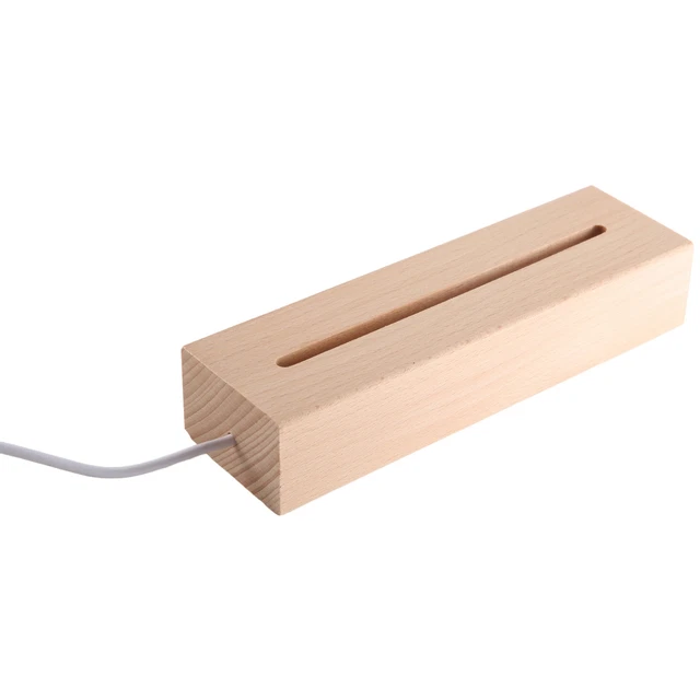 WOODEN RECTANGLE LIGHT Base,Wood LED Display Base Pedestal Light Lamp