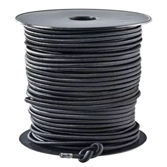 Tensor Elástico Negro De Bobina - Ø 6 MM - 20M