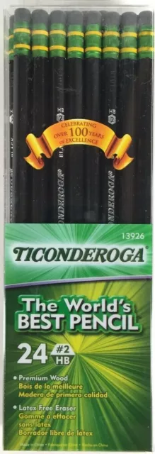 Non Toxic Pencils Wood Case Graphite Black Ticonderoga 2 HB Latex Free Writing