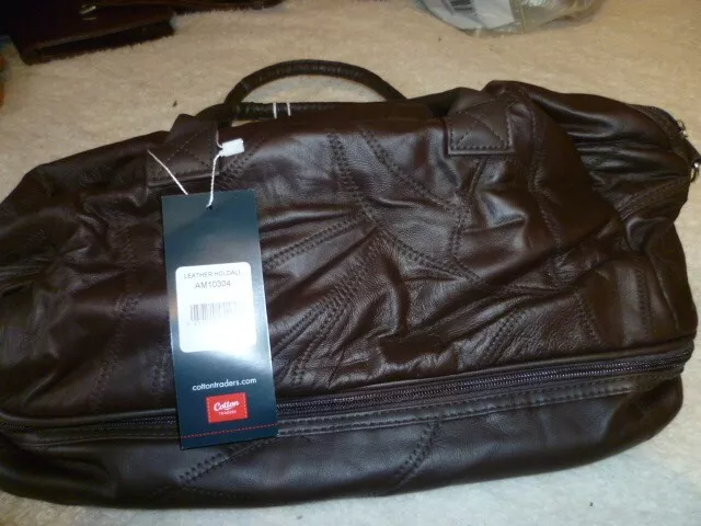Cotton traders leather patchwork clearance travel bag