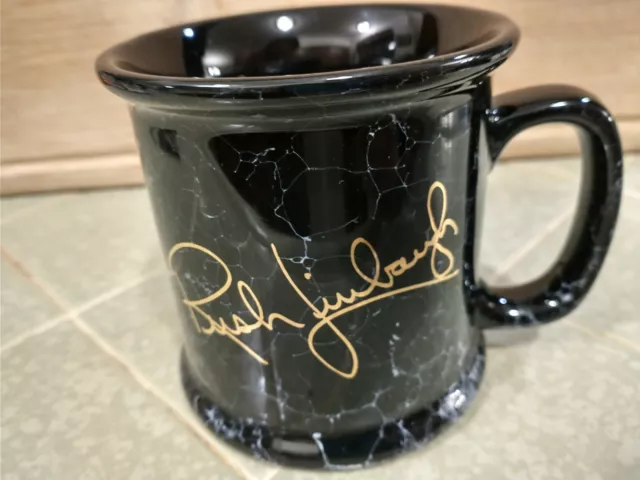 Rush Limbaugh Gold Signature Coffee Cup: Rare Antique Collectors Mug EIB Network