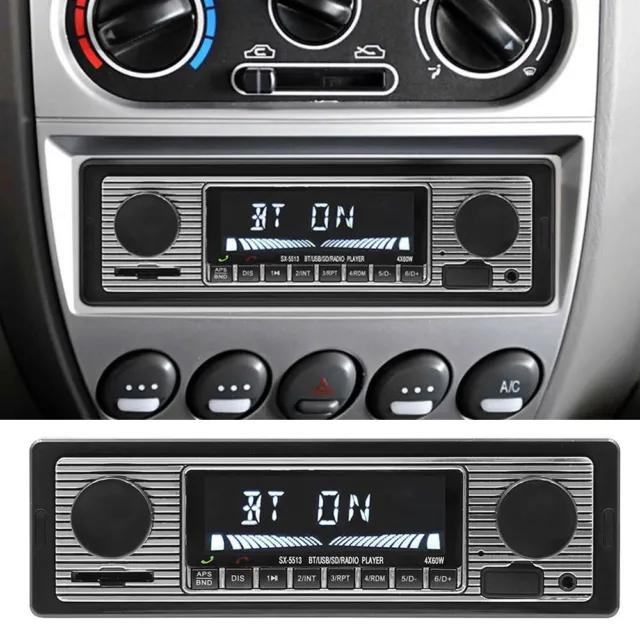 Nuovo Auto Stereo Fm Retro Radio Lettore Integrato Vivavoce Bluetooth MP3 USB UK