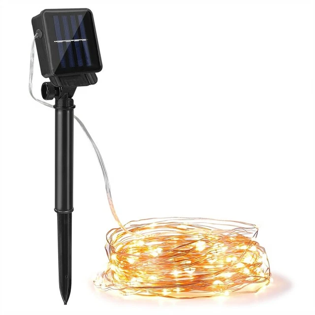 100/200 LED Solar Fairy String Light Copper Wire Outdoor Waterproof Garden Decor