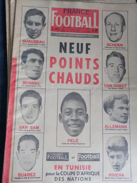 FRANCE FOOTBALL N°1027 NAPLES PELÉ BRÉSIL NANTES RIVERA - 16 Novembre 1965