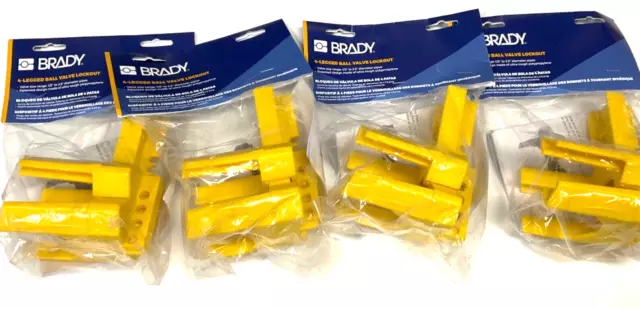 4 X Brady 4-Legged Ball Valve Lockout 1/2" to 2.5" Diamter Pipes