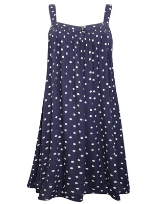 Next Smart Casual Spot Print Sleeveless Textured Summer Sun Dress Size 10 - 16