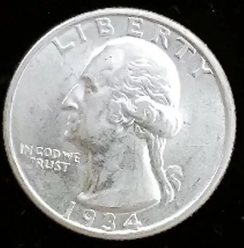 1934-D Washington Quarter Nice Lusterious Coin Repunched Mint Mark