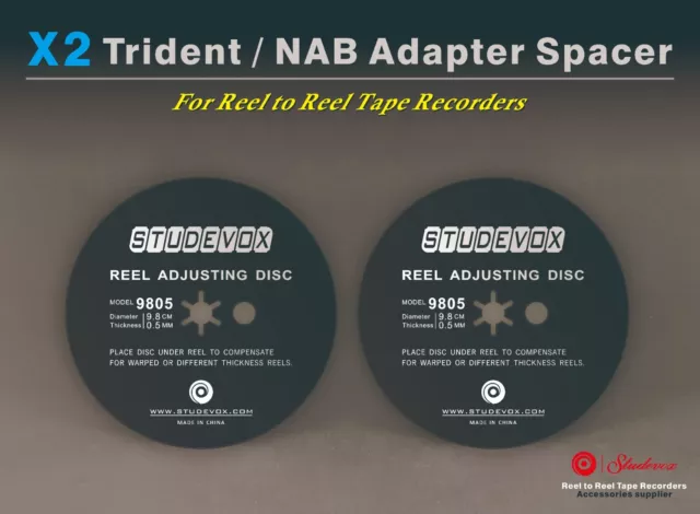 🚀2 x Trident / NAB Adapter Spacer For Reel to Reel Tape Recorders