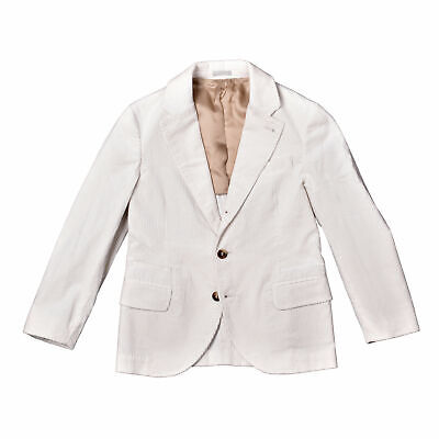 Brunello Cucinelli Boy's 100% Cotton White Corduroy Blazer Sizes: 4-12 (Kids)