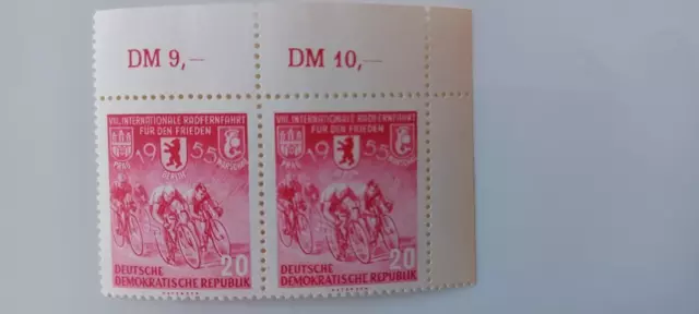 Briefmarken DDR 1955 8.Internat. Radfernfahrt für den Frieden Mi 471 postfrisch