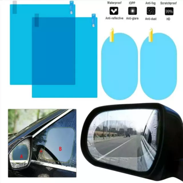 2pcs Car Rearview Mirror Protective Film Anti Fog Window Rainproof Auto Sti.LE