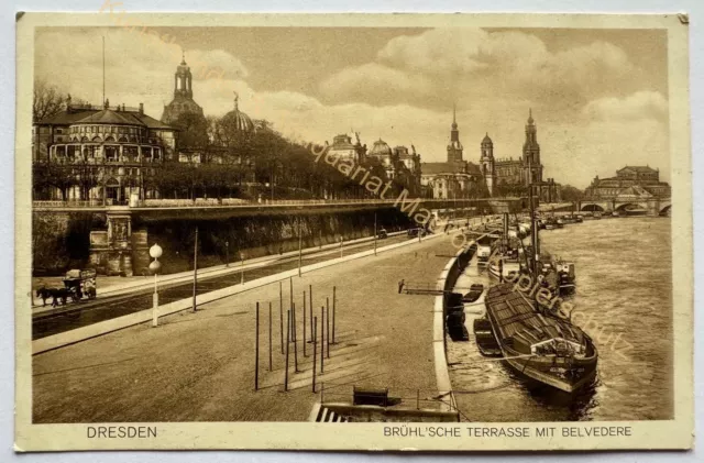 AK Dresden Hafen Boot Schiff um 1910