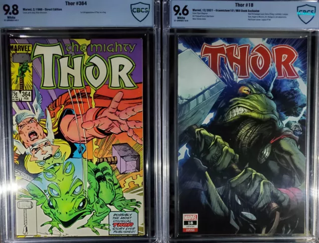 THOR #364 CBCS 9.8, THOR # 18 CBCS 9.6 LOT (not CGC) First Appearance of THROG!