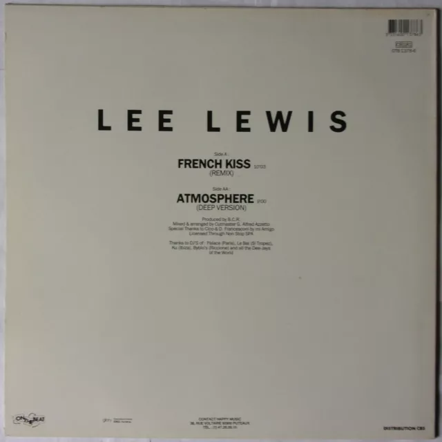 LEE LEWIS "French kiss (the remix)" maxi-single 12" France 1989 2