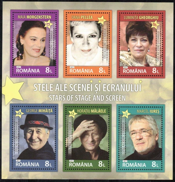 2017 Rumänien, Block Schauspieler, postfrisch/MNH, MiNr. 717, ME 35,-