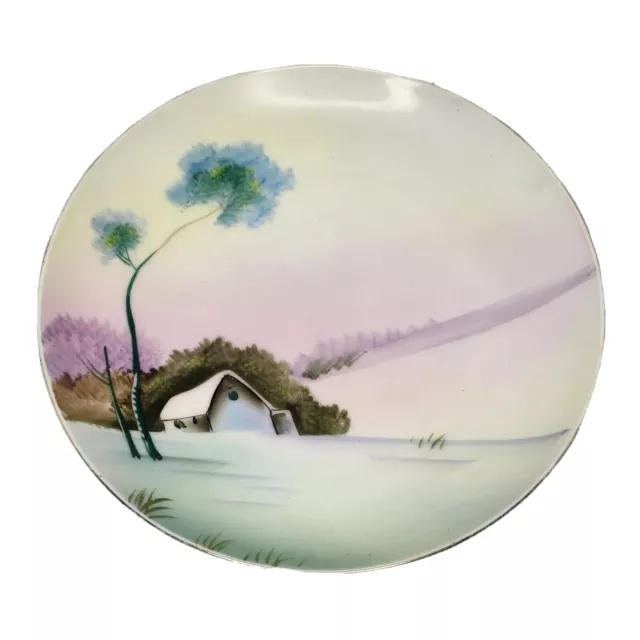 Meito China Hand Painted 7.5" Plate Made In Japan Pastel Colors Vintage