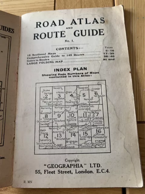 Geographia "100 Miles Round" LONDON Road Atlas & Route Guide No.1 2
