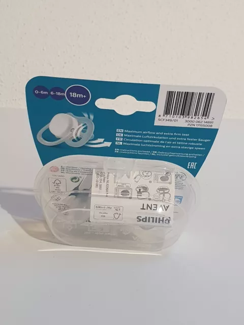 Philips AVENT ultra air Schnuller SCF349/01 Beruhigungssauger 18M+ 3