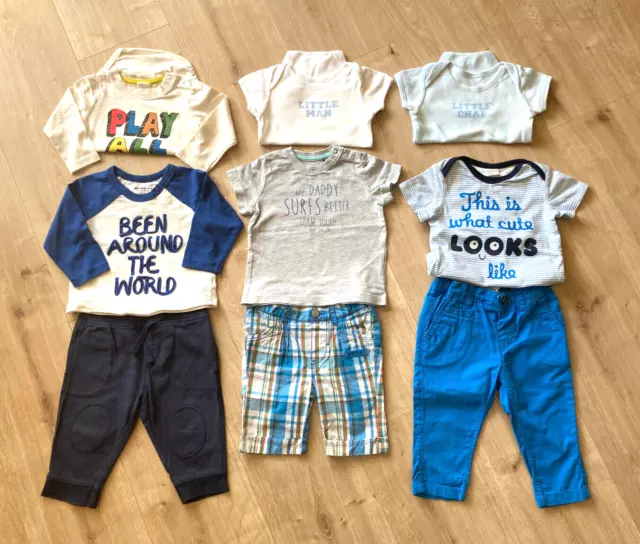 9-teiliges Bekleidungs-Set Jungen Gr. 68 Hosen, T-Shirts u. Bodys Kurz-u.Langarm