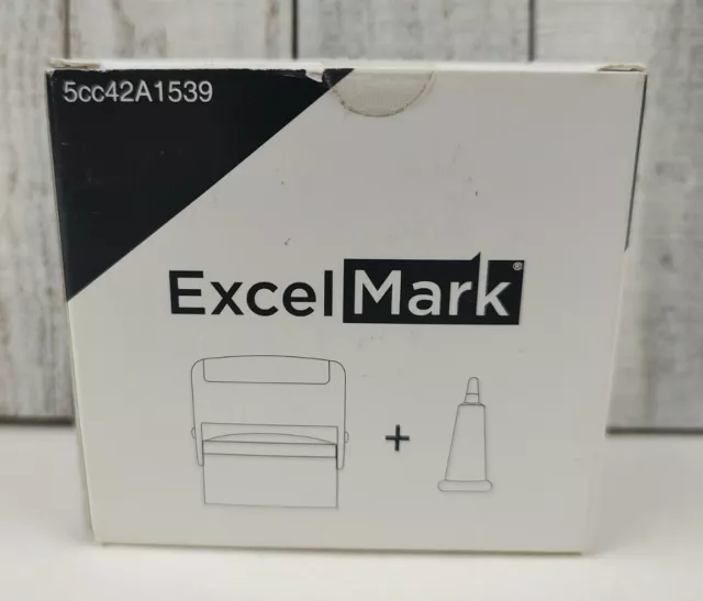 ExcelMark A1539 Scanned Self Inking Rubber Stamp w/ Red Ink New 2