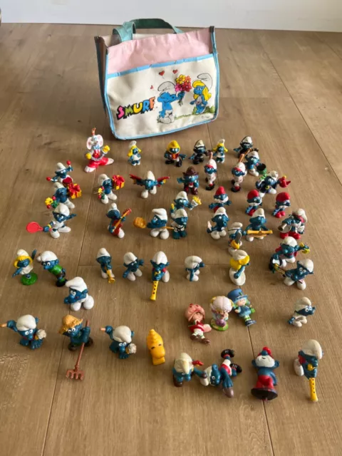 Vintage Schleich Smurf Figures Late 70's/80's LOT of 25 AS IS (E)