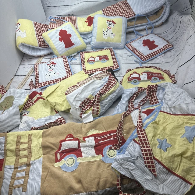 GEENNY Baby Boy Fire Truck 13 pcs Crib Bedding Set quilt valance skirtsheet more