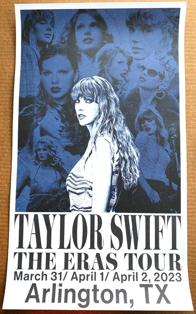 TAYLOR SWIFT THE Eras Tour 2023 Official Venue Poster Arlington Texas