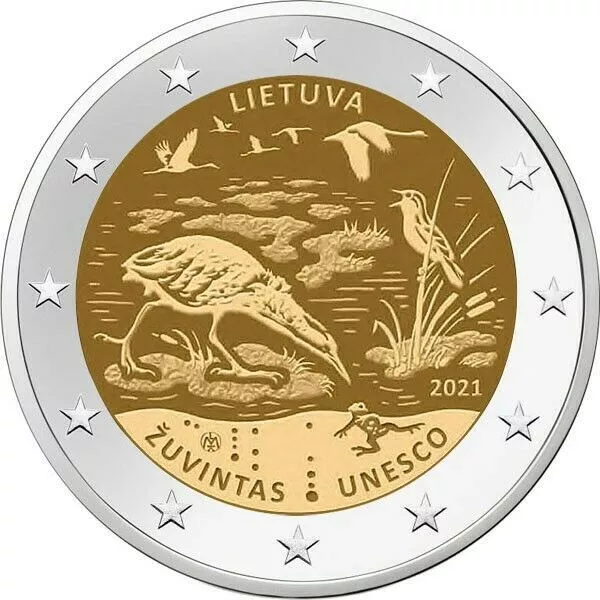 2 Euros Lituania 2021 * Reserva de la Biosfera de Žuvintas * UNC