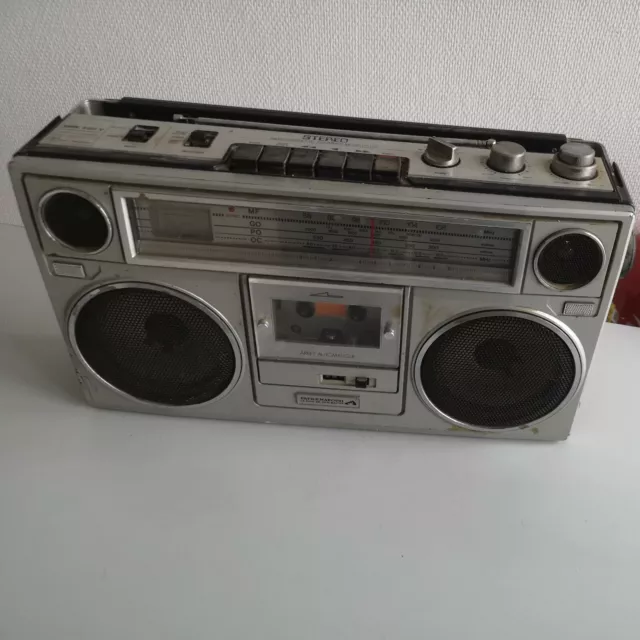 Vintage Boombox Pathe marconi MRK 460V POUR PIÈCES. Radio cassette