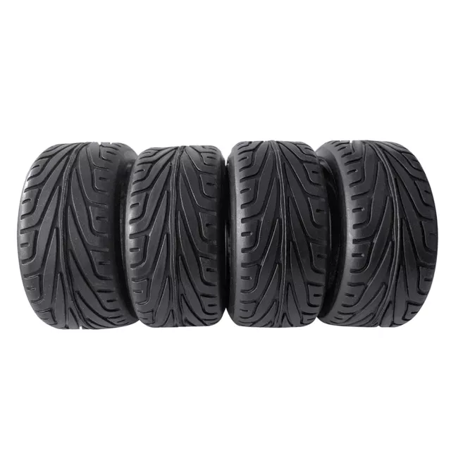 For RC HSP HPI Racing Car 4Pcs 1:10 Scale On-Road Flat Soft Rubber Tires Tyres