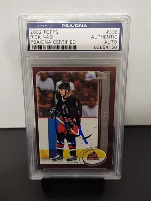 Rick Nash Signed Topps Rookie Card Auto Psa Graded Dna Coa Slab Autographed