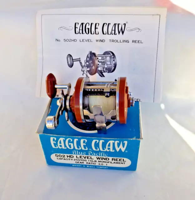 VINTAGE EAGLE CLAW 544 HD Fishing Reel Cast Saltwater Reel $29.95 - PicClick