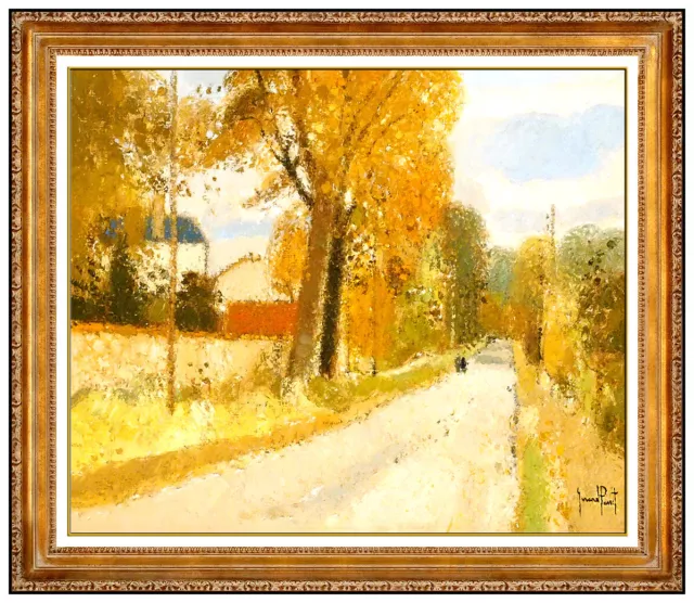 Gerard Passet Original Painting Oil On Canvas Signed French Rural Landscape Art